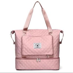 Quilted Duffle Bag Carry On Pink